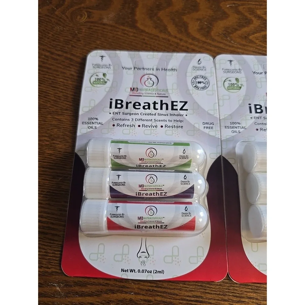 MD+Nutra iBreathEZ‎ Smell  Kit Essential Oils Refresh, Revive And Restore, Lot 2